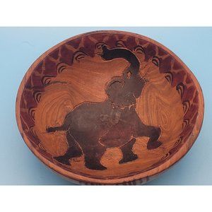 Hand Crafted African Bowl with Elephant